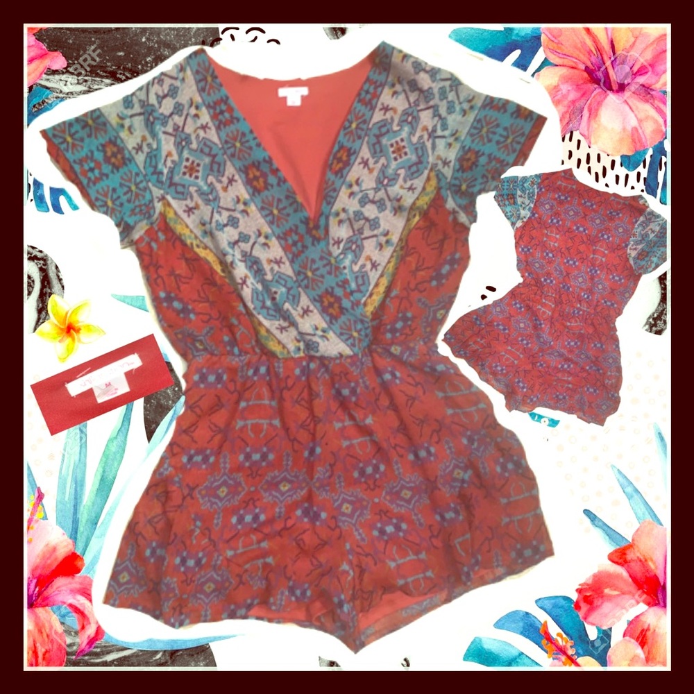 Xhilaration Medium Size Bohemian Flower Romper.
